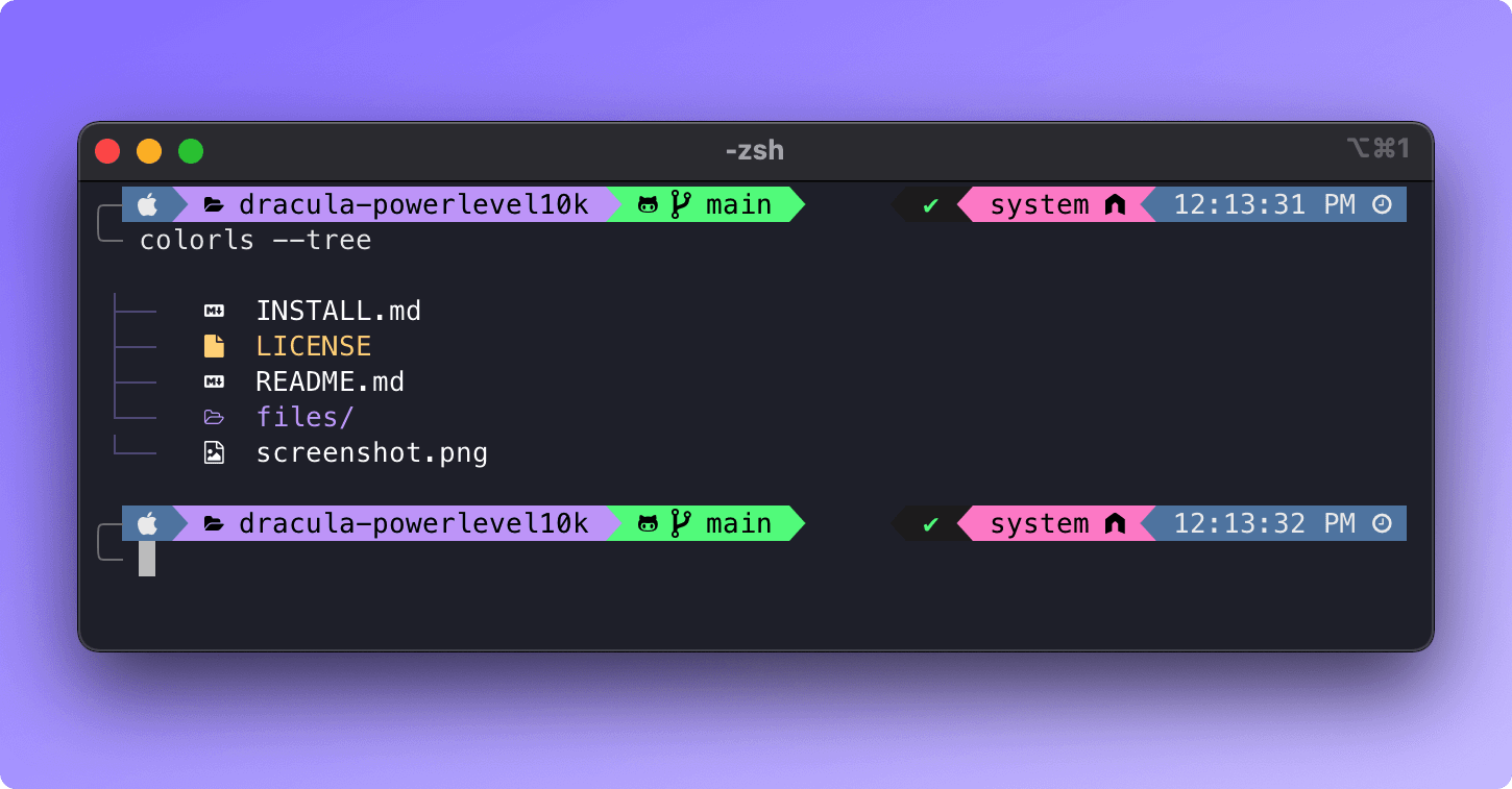 Powerlevel10k Theme Preview