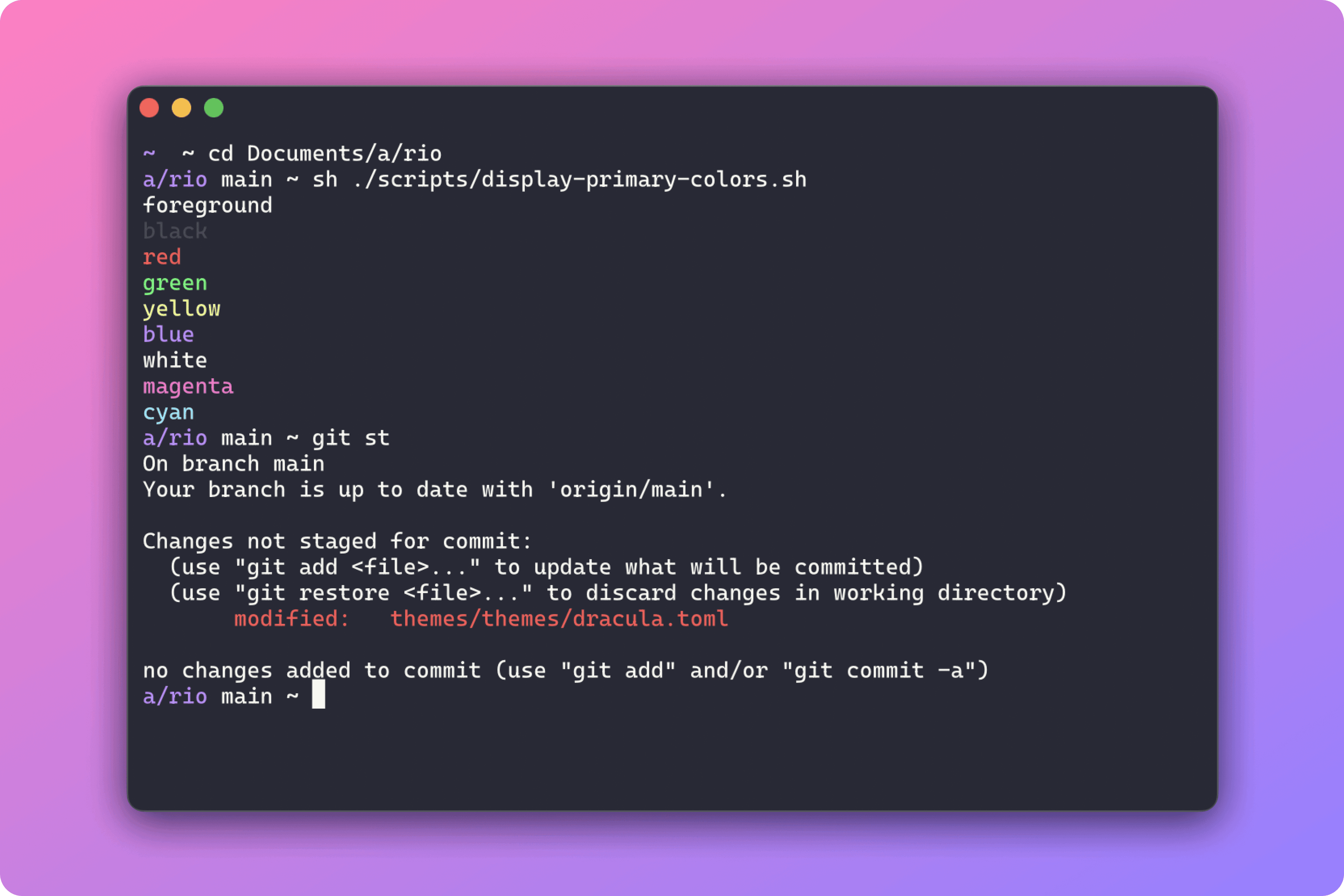 Dracula theme for ColorSlurp