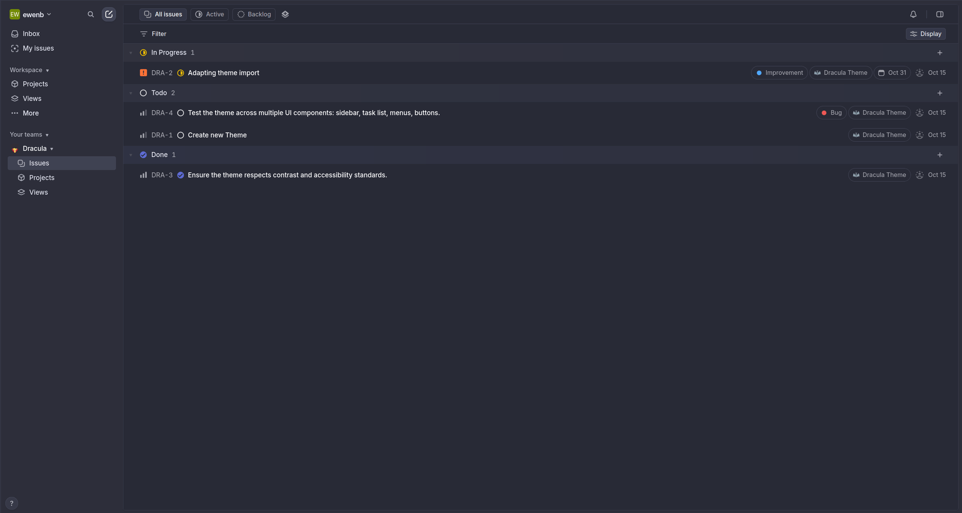 linear - Theme Preview