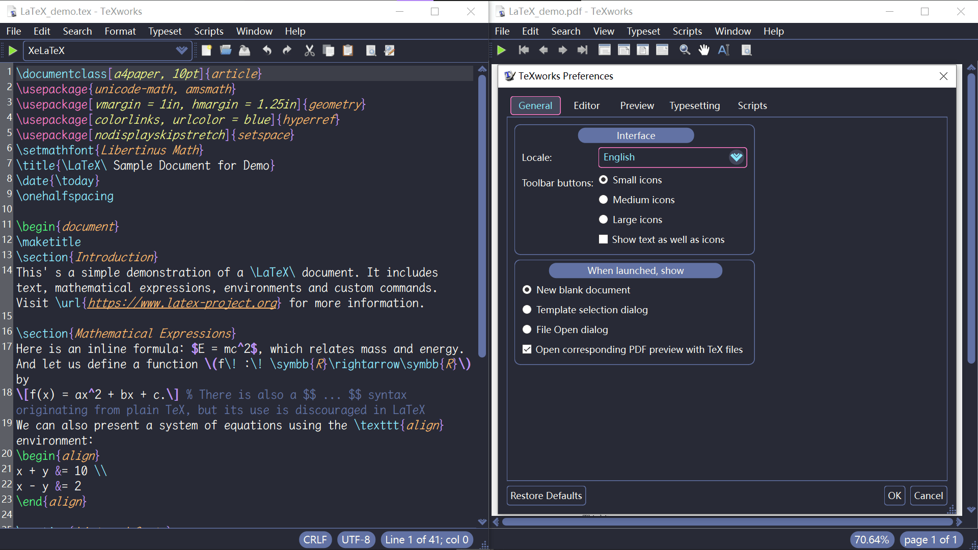 texworks - Theme Preview
