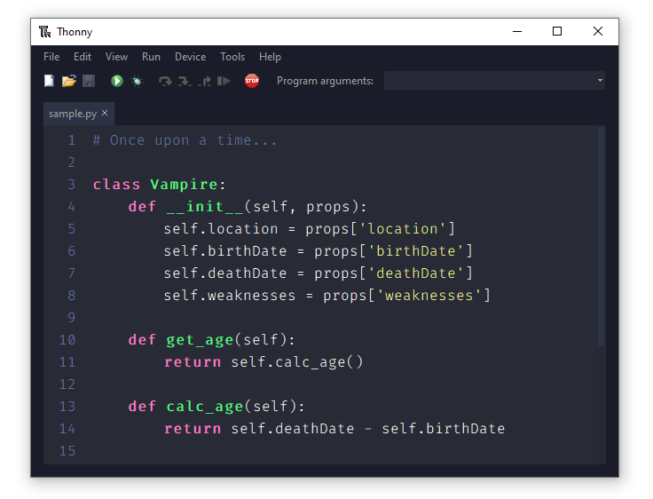 thonny - Theme Preview